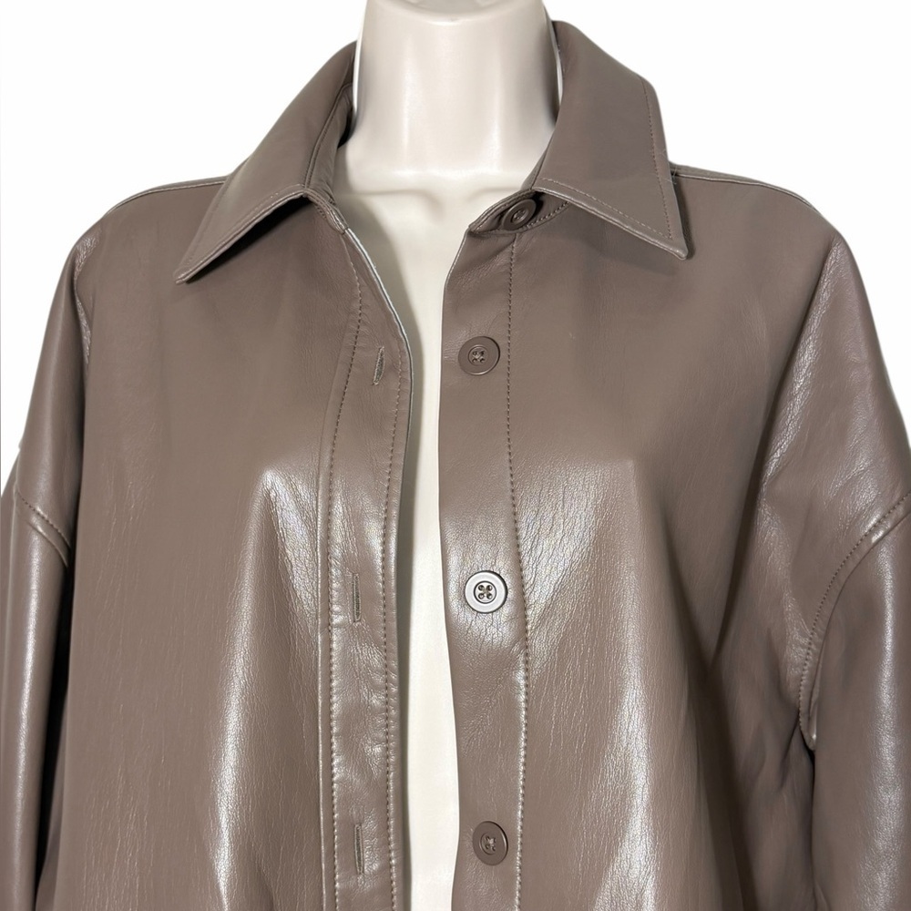 Aritzia Babaton Medium Faux Leather Pelli Shirt Jacket new without tags - Picture 7 of 16
